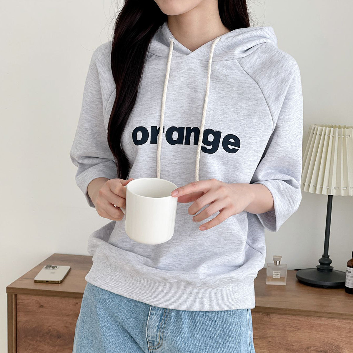 orange 半袖フーディー
