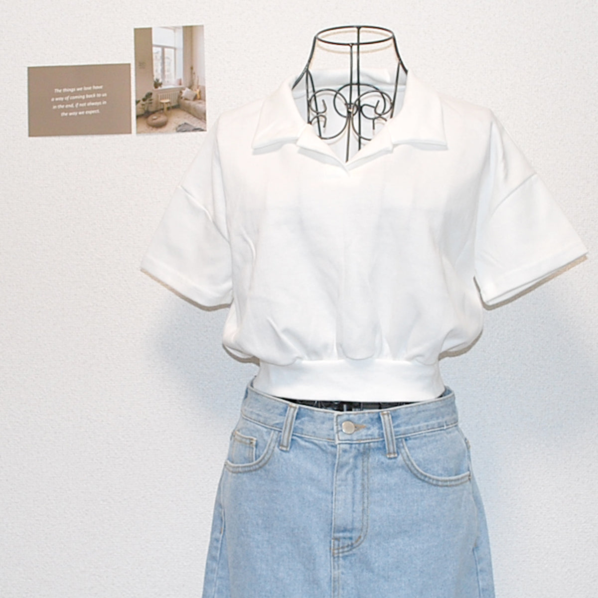 ポロ&ギャザースカート セットアップ