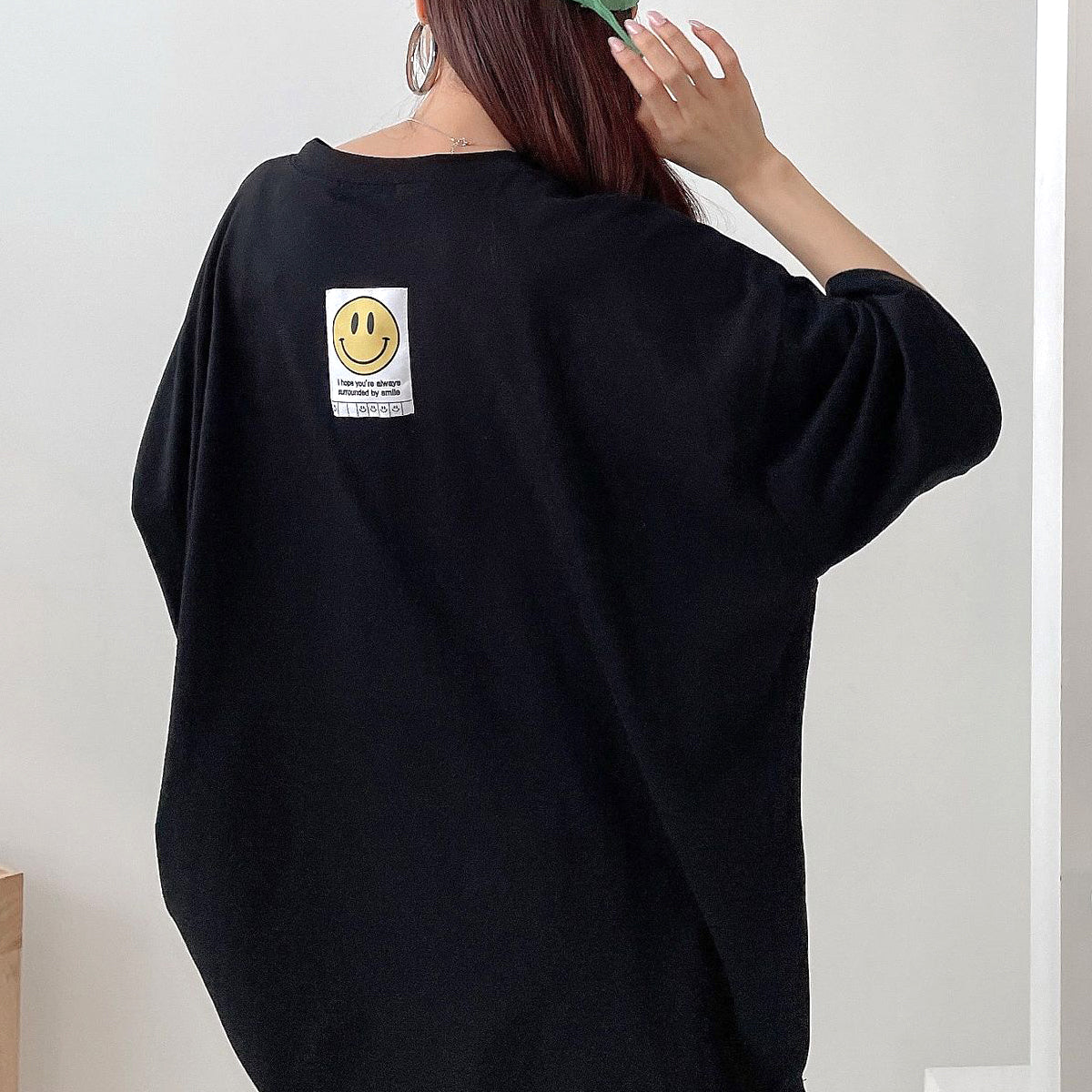 スマイル ビッグシルエット パッチTシャツ