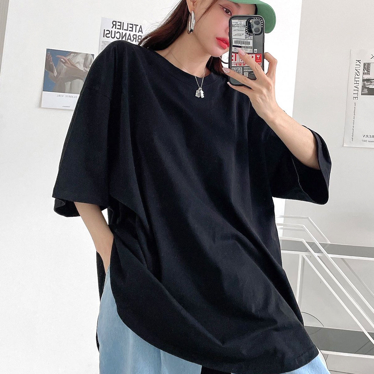 スマイル ビッグシルエット パッチTシャツ