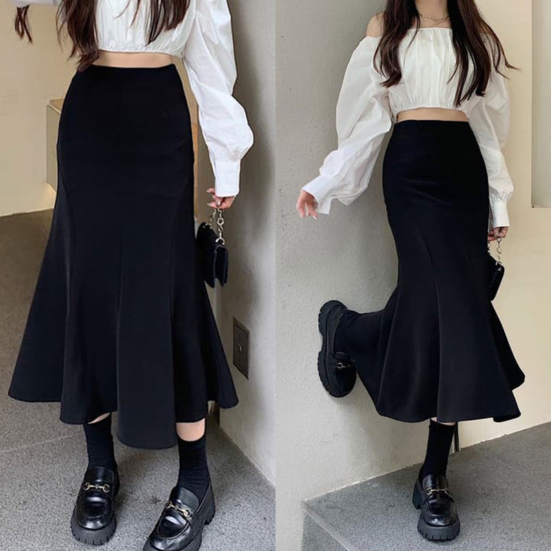 ハイウエスト マーメイドスカート