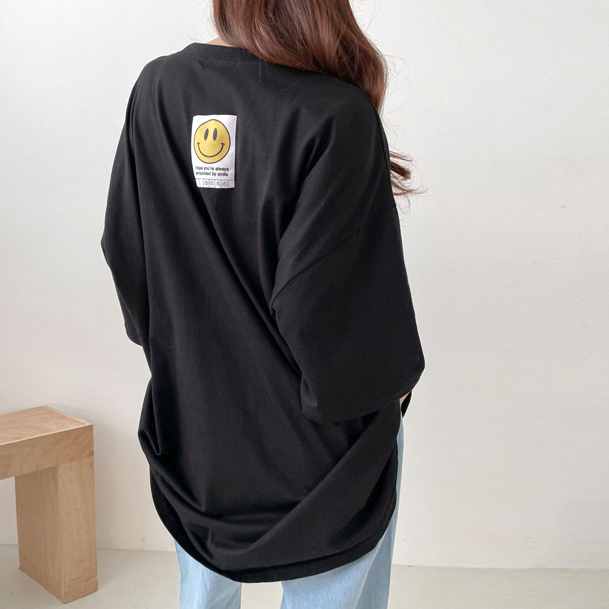 スマイル ビッグシルエット パッチTシャツ
