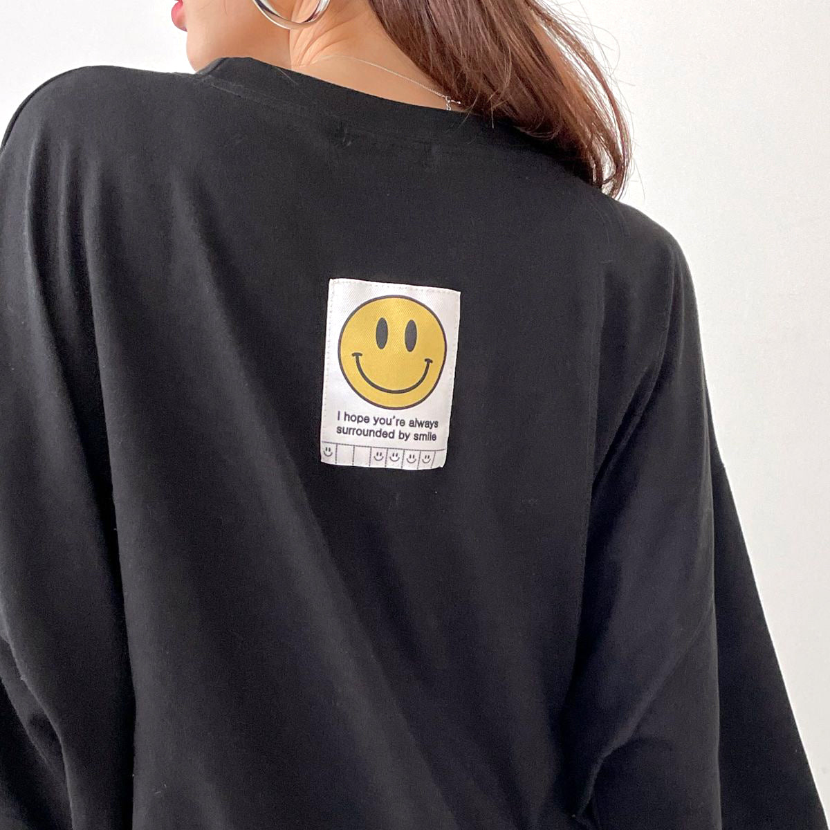 スマイル ビッグシルエット パッチTシャツ