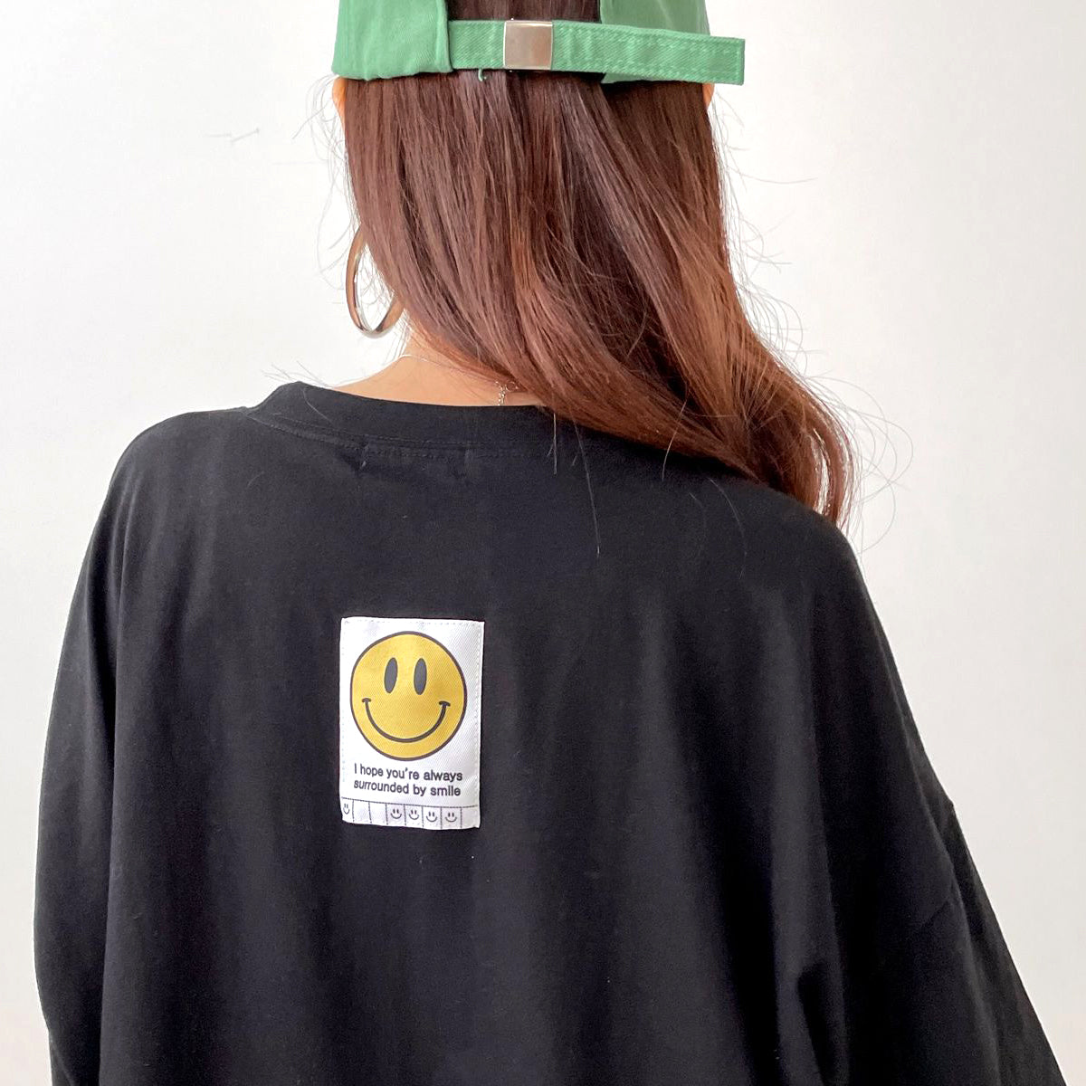 スマイル ビッグシルエット パッチTシャツ