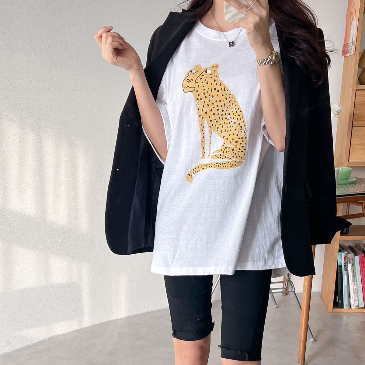 ルーズフィット チーター Tシャツ