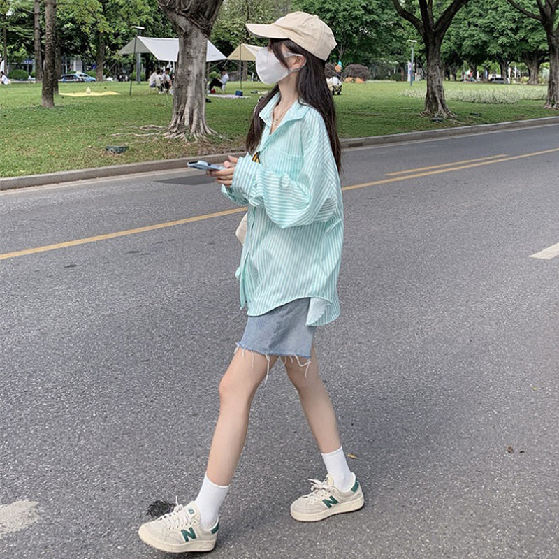 ストライプシャツ ルーズフィット