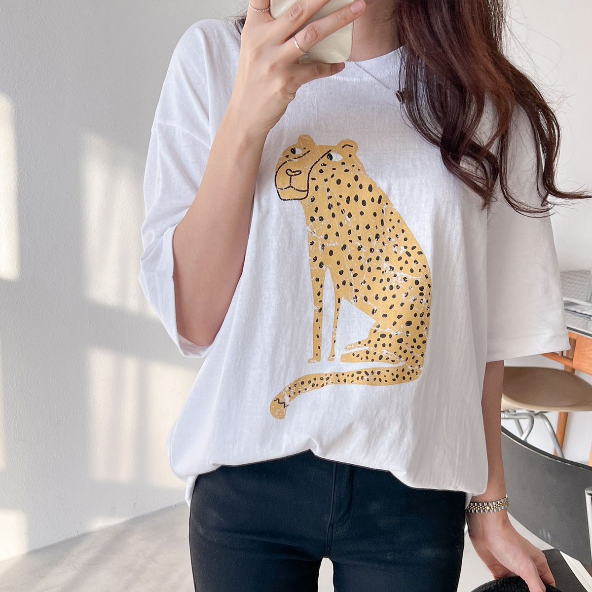 ルーズフィット チーター Tシャツ