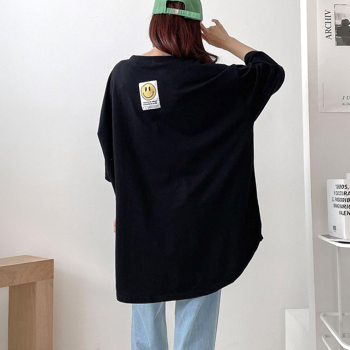 スマイル ビッグシルエット パッチTシャツ