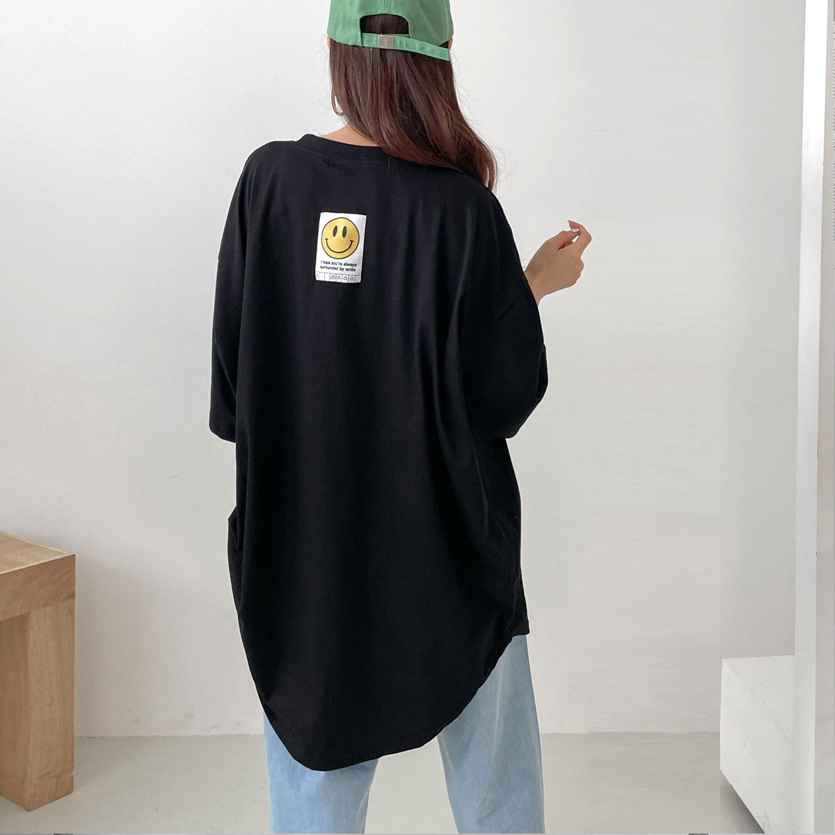 スマイル ビッグシルエット パッチTシャツ