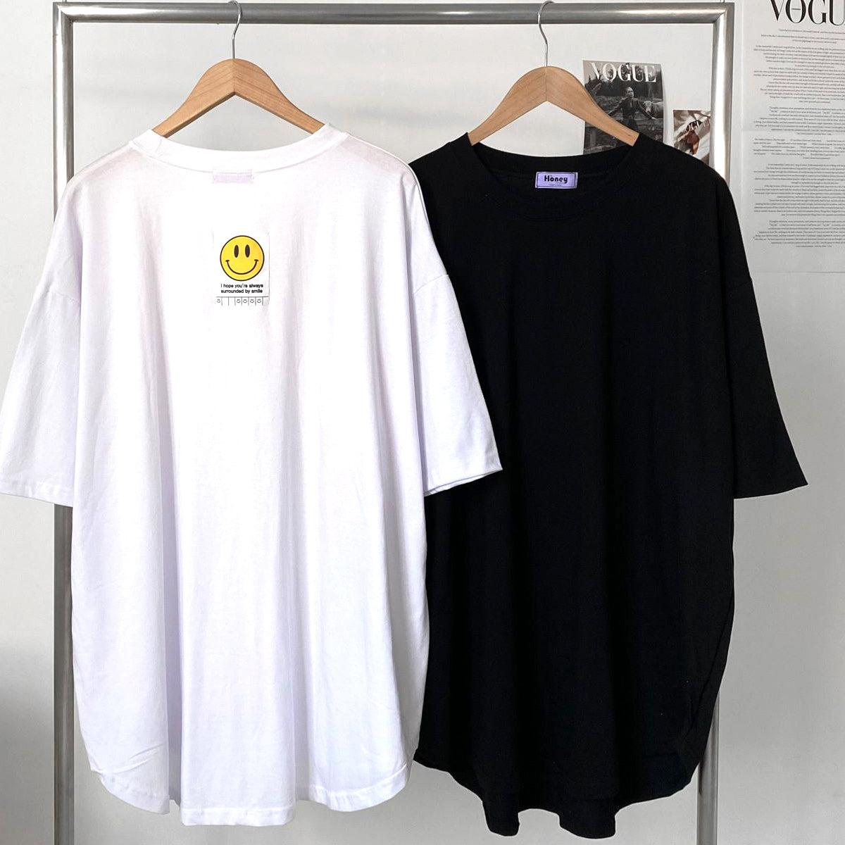 スマイル ビッグシルエット パッチTシャツ