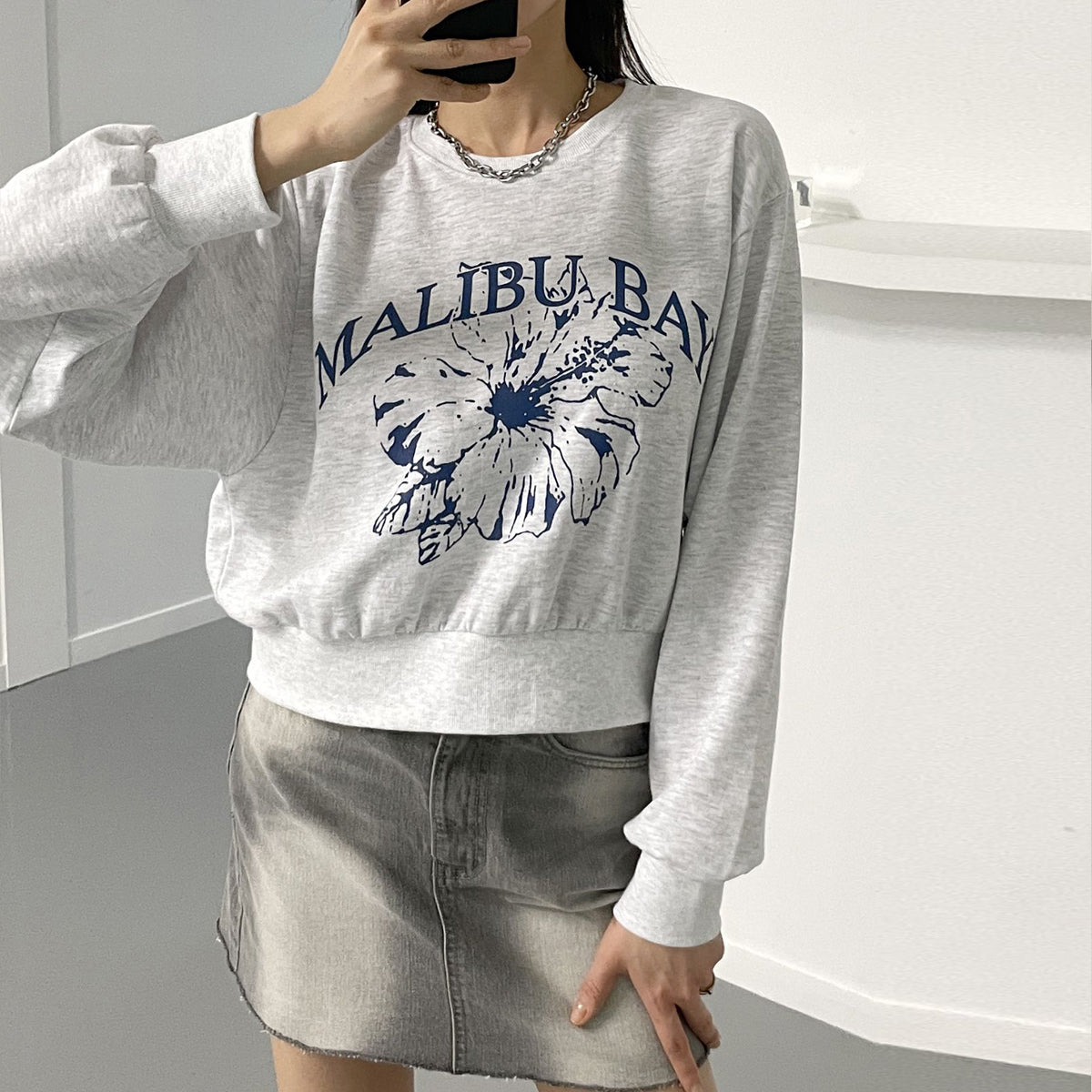 MALIBU BAY クロップド スウェットトレーナー