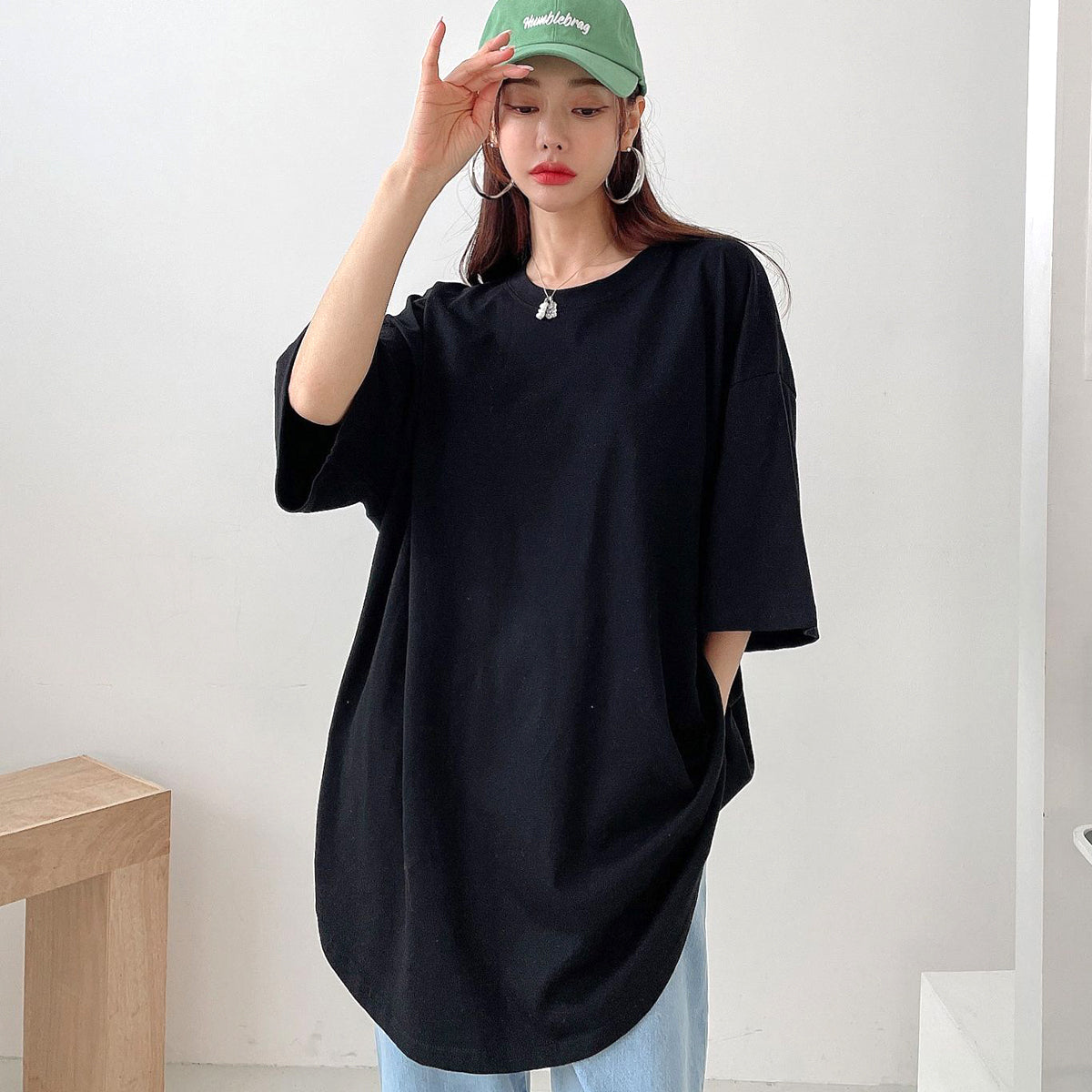 スマイル ビッグシルエット パッチTシャツ