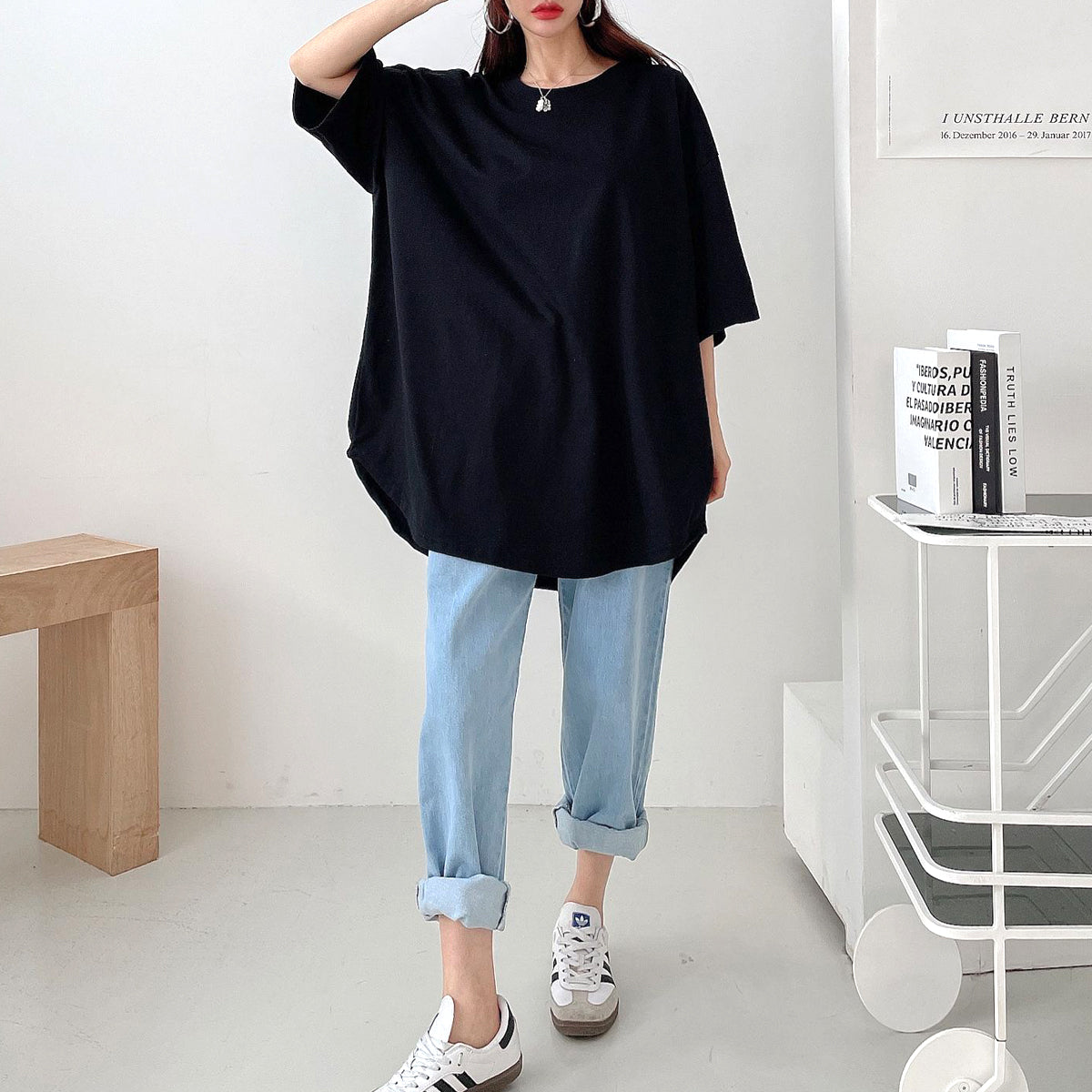 スマイル ビッグシルエット パッチTシャツ