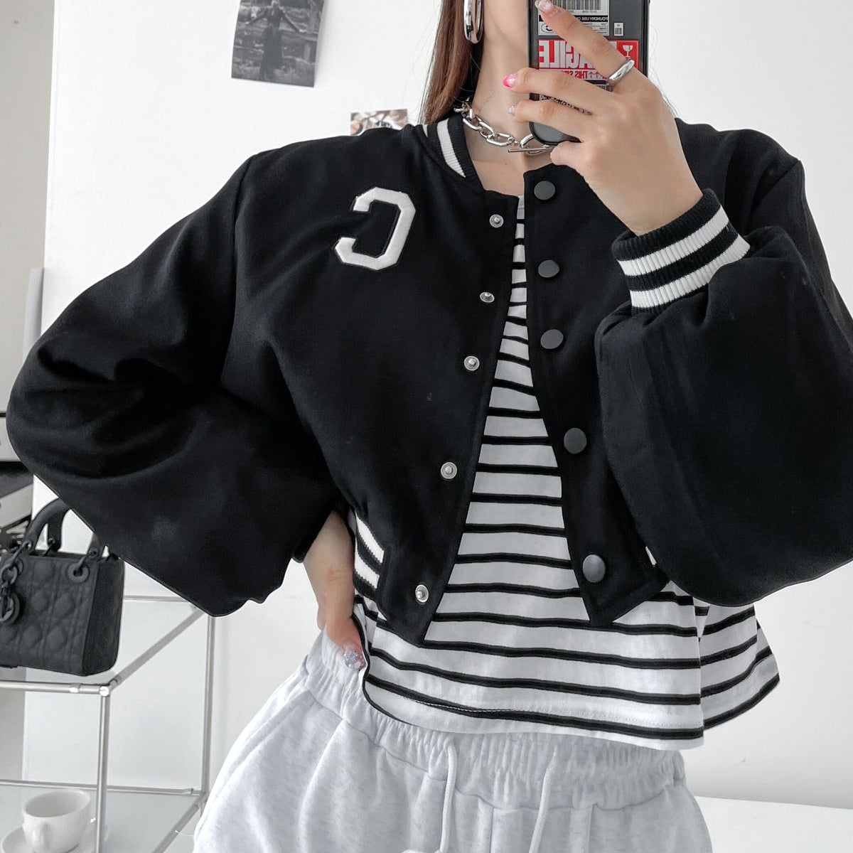 コールドショルダー ボーダーロンT