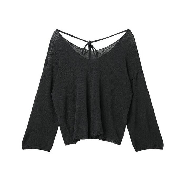 バックオープン ルーズシルエット サマーニット