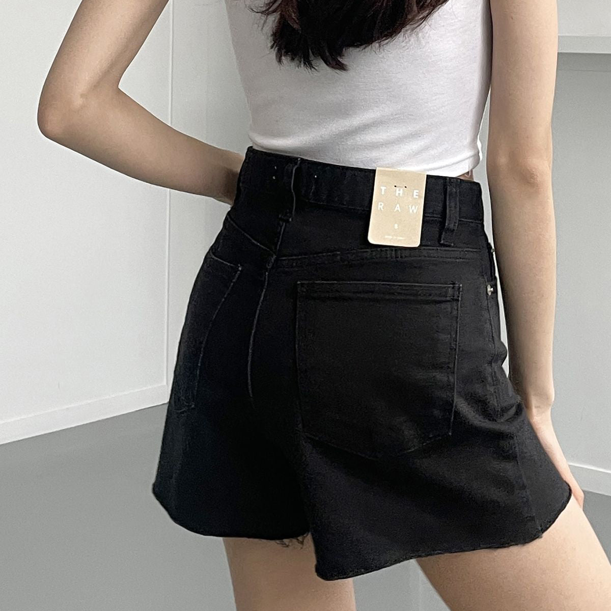 ブラックデニム ショートパンツ【デイリープチプラ韓国ファッション 